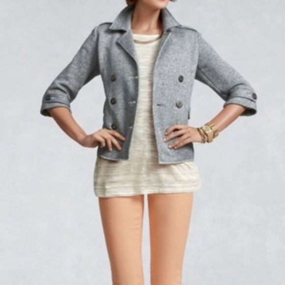 CAbi Jackets & Blazers - Cabi Shrunken Gray Peacoat Ponte Knit Jack…